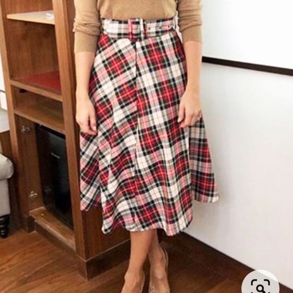 H&M plaid midi swing skirt -sz 10